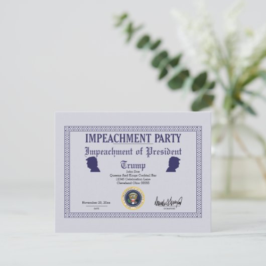 Invitation du parti d'opposition Trump (Debout devant)