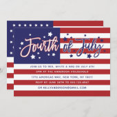 Invitation du Parti du drapeau américain du 4 juil (Devant / Derrière)