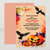 Invitation du parti Éffrayant Halloween (Devant / Derrière)