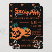 Invitation du parti éffrayant Halloween (Devant / Derrière)
