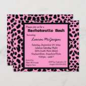 Invitation du Parti Empreinte de léopard rose (Devant / Derrière)