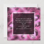 Invitation du parti Empreinte de léopard rose glam (Devant)