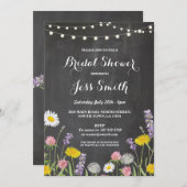 Invitation du parti Fête de l'mariée Rustic Wild F (Devant / Derrière)