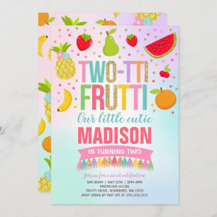 Invitation du Parti Frutti à deux tti 2e fête d'an