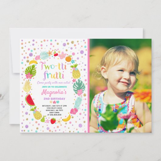 Invitation du Parti Frutti à deux tti 2e fête d'an (Devant)