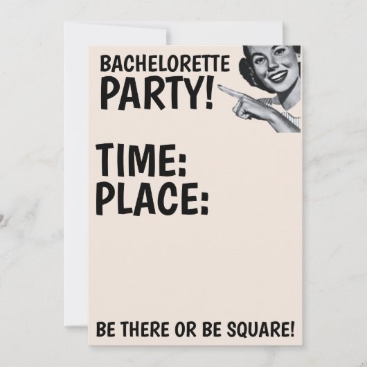 INVITATION DU PARTI FUNNY RETRO WOMAN BACHELORETTE (Devant)