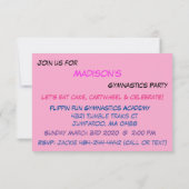 Invitation du parti Gymnastique (Dos)