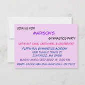 Invitation du parti Gymnastique (Dos)