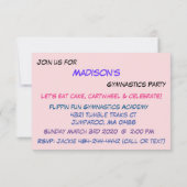 Invitation du parti Gymnastique (Dos)