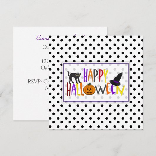 Invitation du parti Halloween (Devant / Derrière)