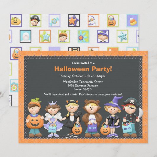 Invitation du parti Halloween (Devant / Derrière)