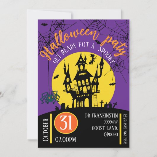 Invitation du parti Halloween (Devant)
