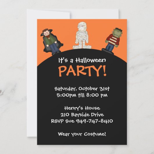 Invitation du parti Halloween (Devant)