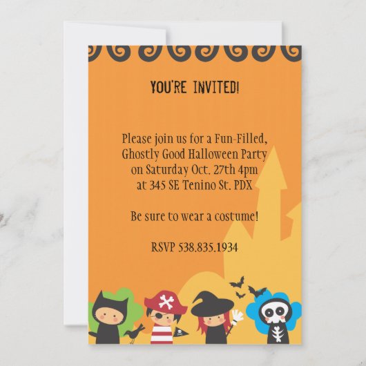 Invitation du parti Halloween (Devant)