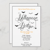 Invitation du parti Halloween (Devant / Derrière)