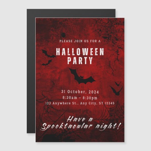 Invitation du parti Halloween (Devant / Derrière)