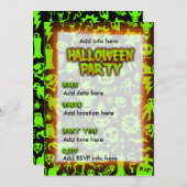 Invitation du parti Halloween (Devant / Derrière)