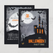 Invitation du parti Halloween (avant et arrière) (Devant / Derrière)