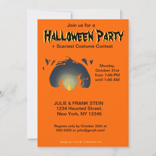 Invitation du parti Halloween - Camp Fire Alien (Dos)