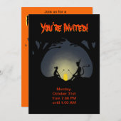 Invitation du parti Halloween - Camp Fire Alien (Devant / Derrière)