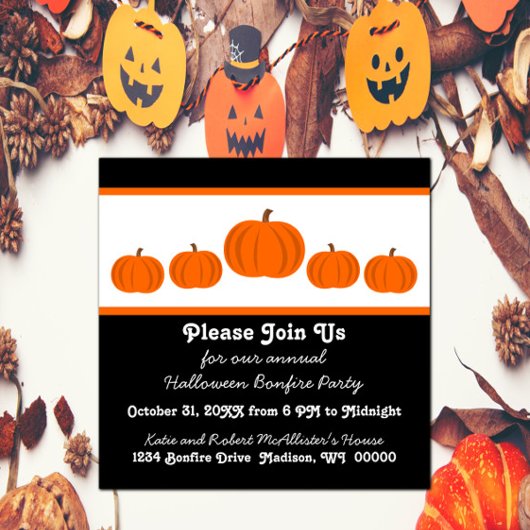 Invitation du parti Halloween de ligne citrouille