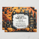 Invitation du parti HALLOWEEN en brique (Devant / Derrière)