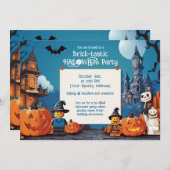 Invitation du parti HALLOWEEN en brique (Devant / Derrière)