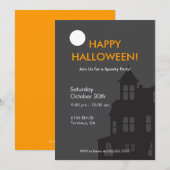Invitation du parti Halloween House (Devant / Derrière)