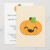 Invitation du parti Halloween Kawaii Jack-o'-lante (Devant / Derrière)