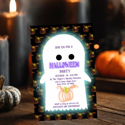 Invitation du parti Halloween Neon