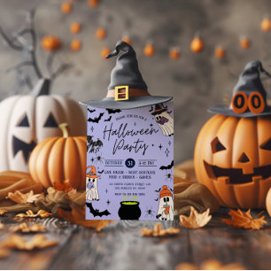 Invitation du parti Halloween noir et violet