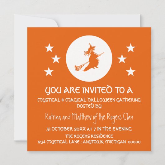 Invitation du parti Halloween, Orange (Devant)
