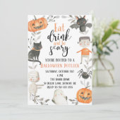 Invitation du parti Halloween Potluck (Debout devant)