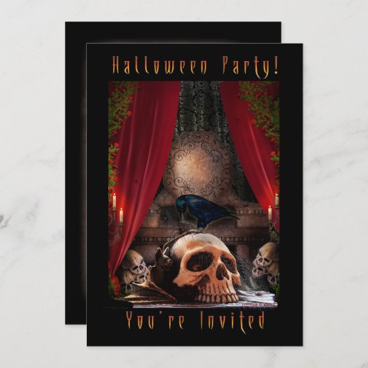 Invitation du parti Halloween - Ravens Den (Devant / Derrière)