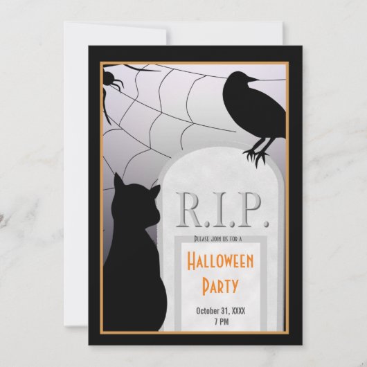 Invitation du parti Halloween RIP Tombstone (Devant)
