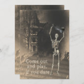 Invitation du parti Halloween, squelette avec viol (Devant / Derrière)