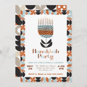 Invitation du parti Hanoukka Mod Menorah (Devant / Derrière)