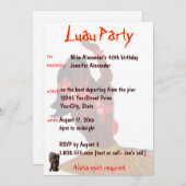 Invitation du parti Hawaï Luau (Devant / Derrière)