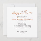 Invitation du parti Jack-o'-lantern (Dos)