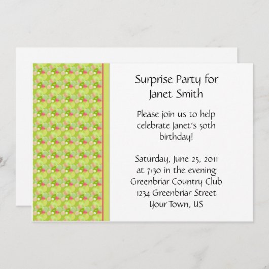 Invitation du parti jaune et rose (Devant / Derrière)