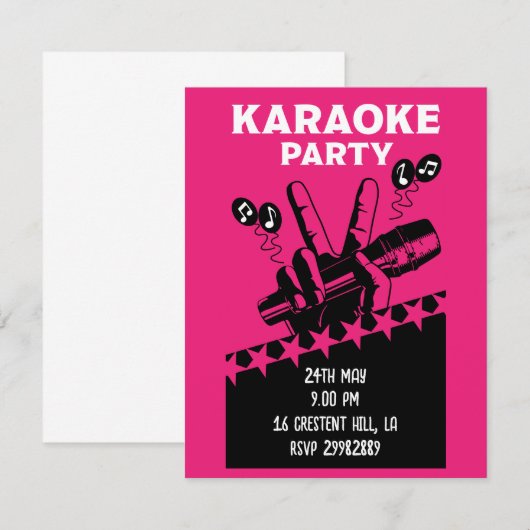 Invitation du parti Karaoke (Devant / Derrière)