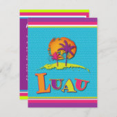 Invitation du parti Luau ::4.25 cm x 5.5 cm (Devant / Derrière)