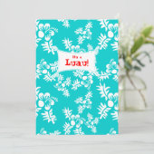 Invitation du parti Luau Hibiscus Fleur Bleu Blanc (Debout devant)