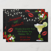 Invitation du parti Margaritas et Mistletoe Lights (Devant / Derrière)