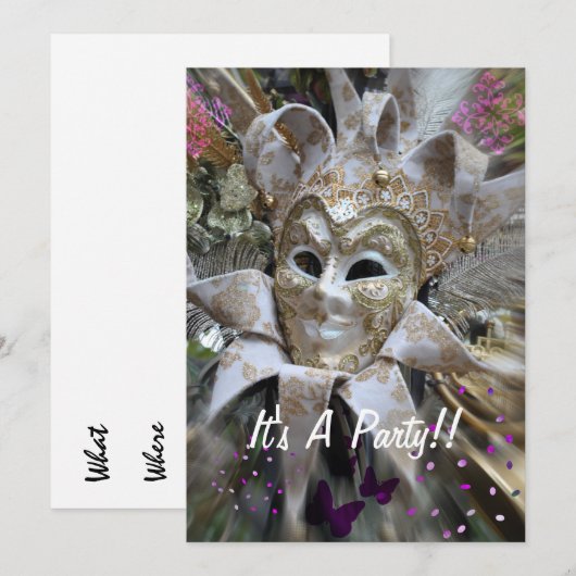 Invitation du parti Masquerade (Devant / Derrière)