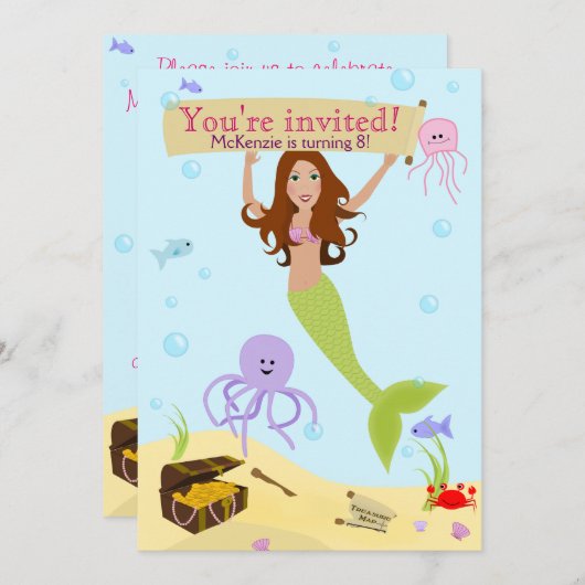 Invitation du parti Mermaid (Devant / Derrière)