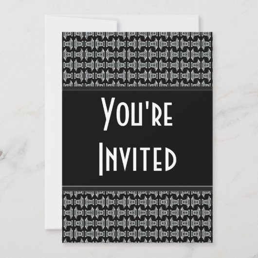 Invitation du Parti Motif noir blanc (Devant)