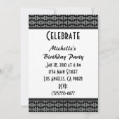 Invitation du Parti Motif noir blanc (Dos)
