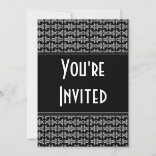 Invitation du Parti Motif noir blanc