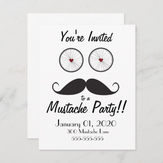 Invitation du parti Mustache (Devant / Derrière)